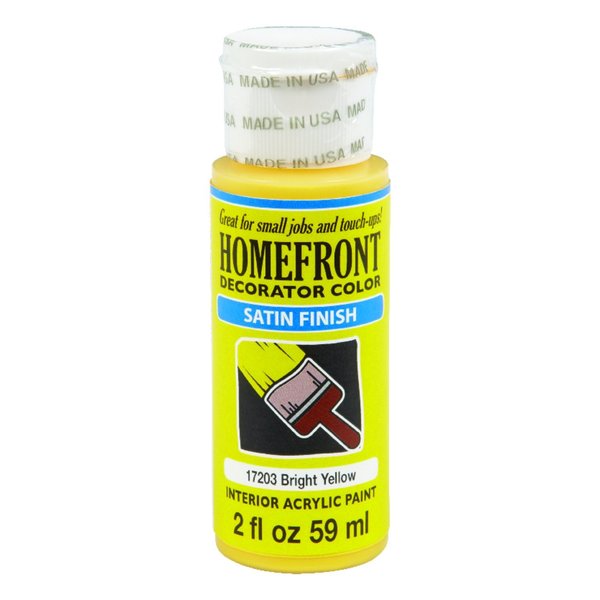 Homefront Decorator Color Satin Bright Yellow Hobby Paint 2 oz 17203N